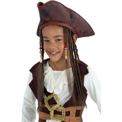 Klobouk piráta Jacka s vlasy dětský